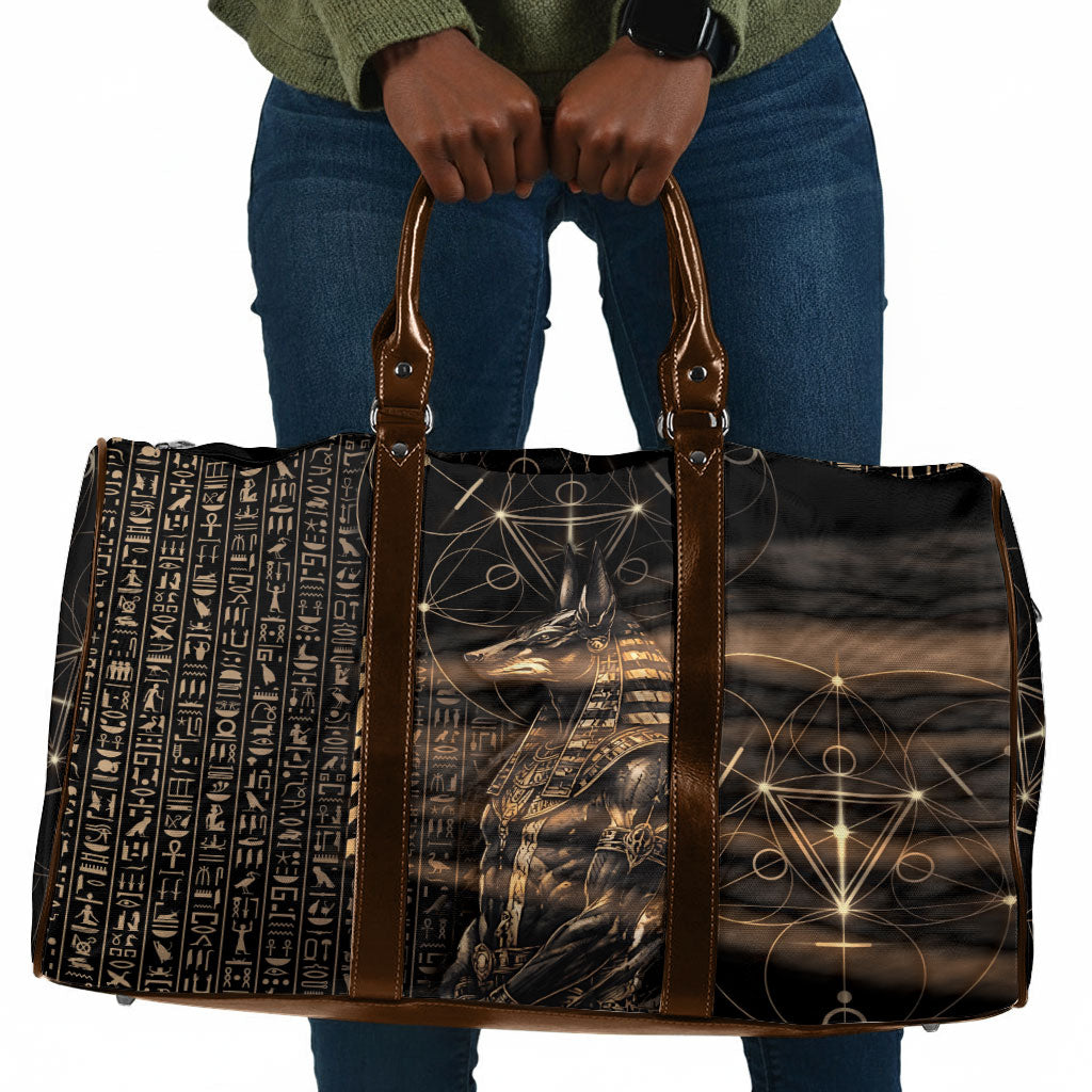 Egyptian God Anubis Travel Bag Jackal Headed Deity Ancient Egypt Mythology Gilded