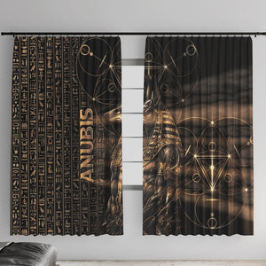 Egyptian God Anubis Window Curtain Jackal Headed Deity Ancient Egypt Mythology Gilded