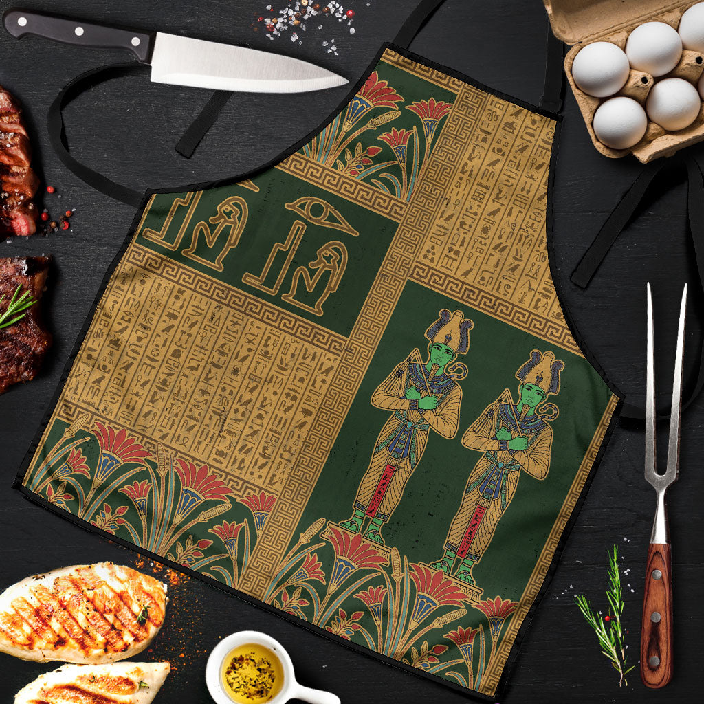 Egyptian God Osiris Apron Green Pharaonic Hieroglyphic Patterns