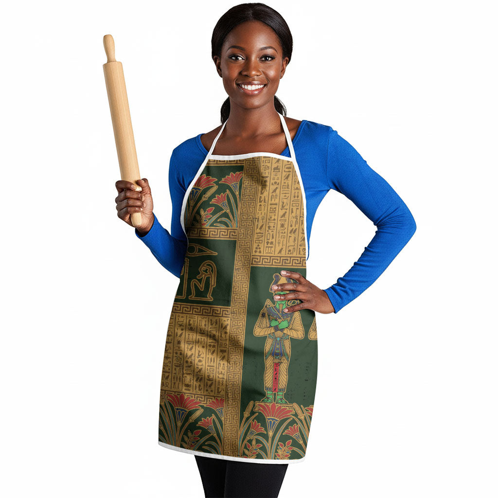 Egyptian God Osiris Apron Green Pharaonic Hieroglyphic Patterns