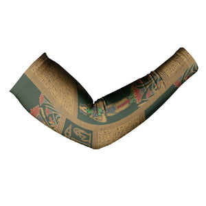 Egyptian God Osiris Arm Sleeves Green Pharaonic Hieroglyphic Patterns