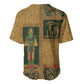 Egyptian God Osiris Baseball Jersey Green Pharaonic Hieroglyphic Patterns