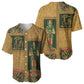 Egyptian God Osiris Baseball Jersey Green Pharaonic Hieroglyphic Patterns