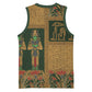 Egyptian God Osiris Basketball Jersey Green Pharaonic Hieroglyphic Patterns