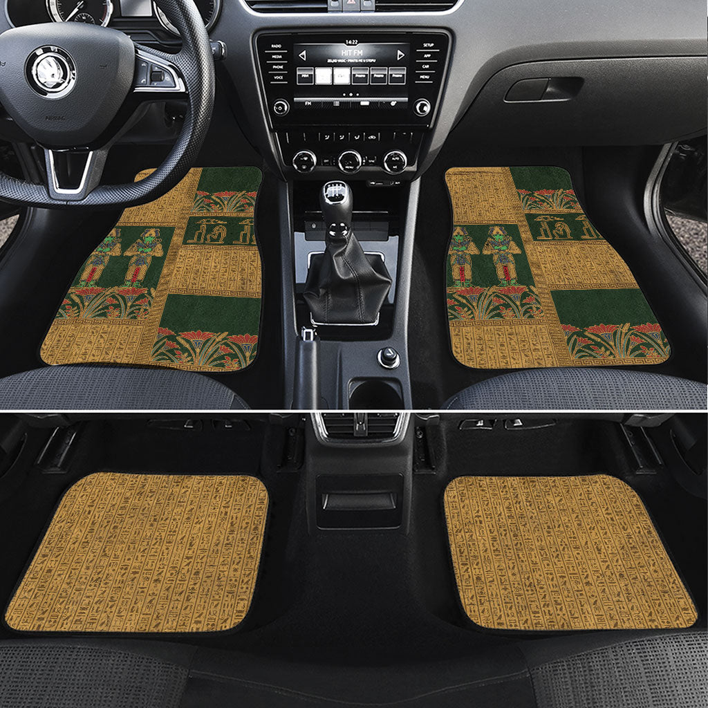 Egyptian God Osiris Car Mats Green Pharaonic Hieroglyphic Patterns