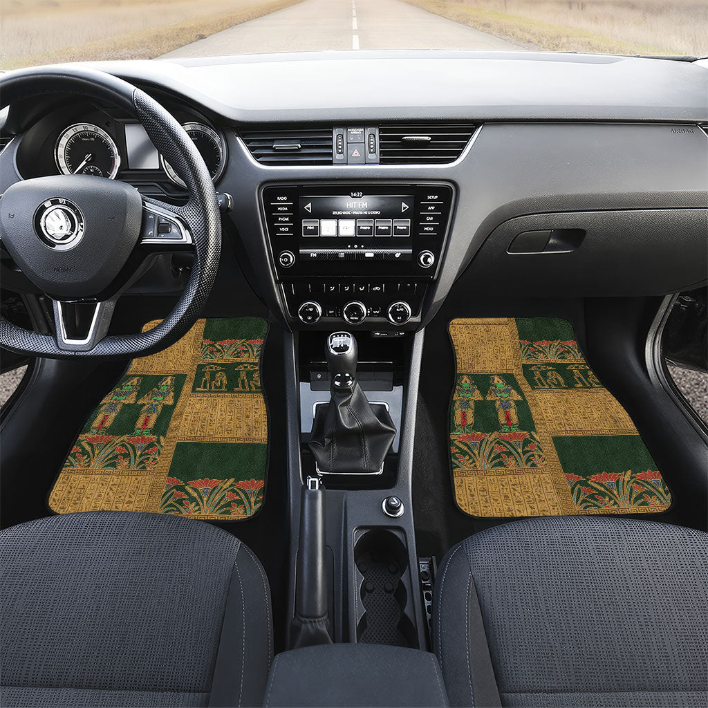 Egyptian God Osiris Car Mats Green Pharaonic Hieroglyphic Patterns