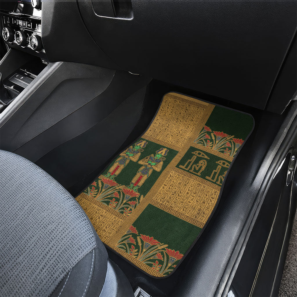 Egyptian God Osiris Car Mats Green Pharaonic Hieroglyphic Patterns