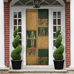Egyptian God Osiris Door Cover Green Pharaonic Hieroglyphic Patterns