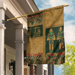 Egyptian God Osiris Garden Flag Green Pharaonic Hieroglyphic Patterns