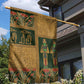 Egyptian God Osiris Garden Flag Green Pharaonic Hieroglyphic Patterns