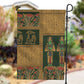 Egyptian God Osiris Garden Flag Green Pharaonic Hieroglyphic Patterns