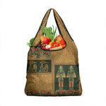 Egyptian God Osiris Grocery Bag Green Pharaonic Hieroglyphic Patterns