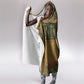 Egyptian God Osiris Hooded Blanket Green Pharaonic Hieroglyphic Patterns