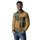 Egyptian God Osiris Long Sleeve Polo Shirt Green Pharaonic Hieroglyphic Patterns