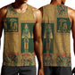 Egyptian God Osiris Men Tank Top Green Pharaonic Hieroglyphic Patterns