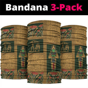 Egyptian God Osiris Neck Gaiter Green Pharaonic Hieroglyphic Patterns