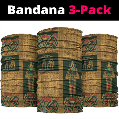 Egyptian God Osiris Neck Gaiter Green Pharaonic Hieroglyphic Patterns