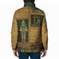 Egyptian God Osiris Padded Jacket Green Pharaonic Hieroglyphic Patterns
