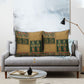 Egyptian God Osiris Pillow Cover Green Pharaonic Hieroglyphic Patterns