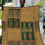 Egyptian God Osiris Quilt Green Pharaonic Hieroglyphic Patterns