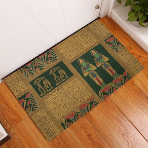 Egyptian God Osiris Rubber Doormat Green Pharaonic Hieroglyphic Patterns
