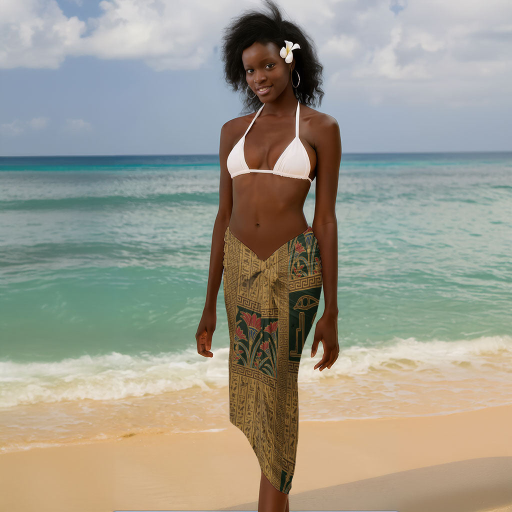 Egyptian God Osiris Sarong Green Pharaonic Hieroglyphic Patterns