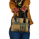 Egyptian God Osiris Shoulder Handbag Green Pharaonic Hieroglyphic Patterns