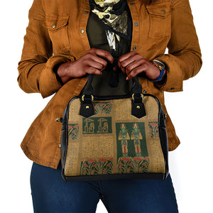 Egyptian God Osiris Shoulder Handbag Green Pharaonic Hieroglyphic Patterns