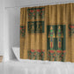 Egyptian God Osiris Shower Curtain Green Pharaonic Hieroglyphic Patterns