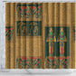 Egyptian God Osiris Shower Curtain Green Pharaonic Hieroglyphic Patterns