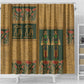 Egyptian God Osiris Shower Curtain Green Pharaonic Hieroglyphic Patterns