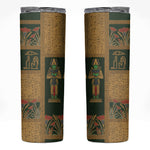 Egyptian God Osiris Skinny Tumbler Green Pharaonic Hieroglyphic Patterns
