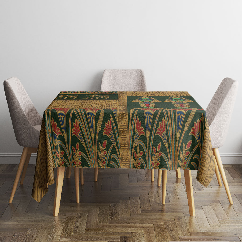 Egyptian God Osiris Tablecloth Green Pharaonic Hieroglyphic Patterns