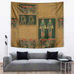 Egyptian God Osiris Tapestry Green Pharaonic Hieroglyphic Patterns