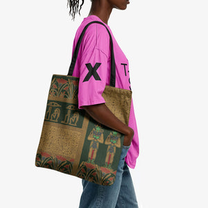Egyptian God Osiris Tote Bag Green Pharaonic Hieroglyphic Patterns