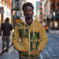 Egyptian God Osiris Zip Hoodie Green Pharaonic Hieroglyphic Patterns