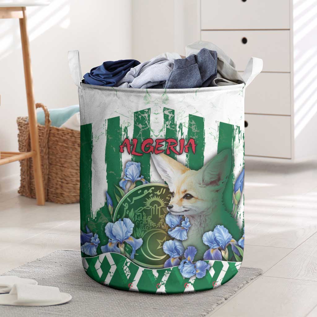 Algeria Laundry Basket Fennec And Iris Grunge Style - African Pride