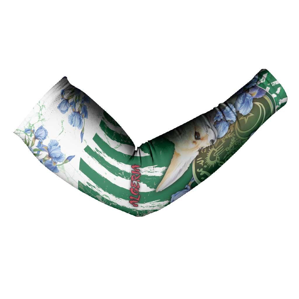 Personalized Algeria Arm Sleeves Fennec And Iris Grunge Style - African Pride