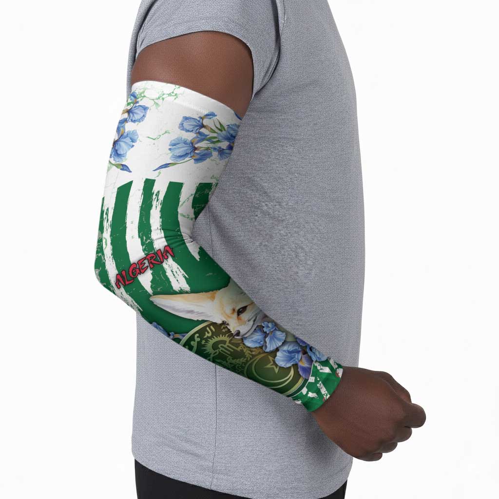 Personalized Algeria Arm Sleeves Fennec And Iris Grunge Style - African Pride