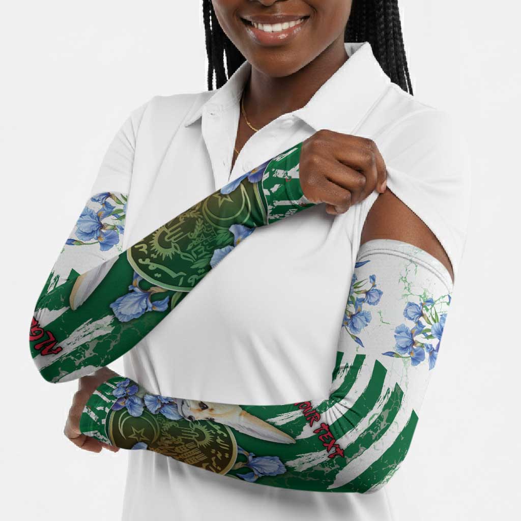 Personalized Algeria Arm Sleeves Fennec And Iris Grunge Style - African Pride