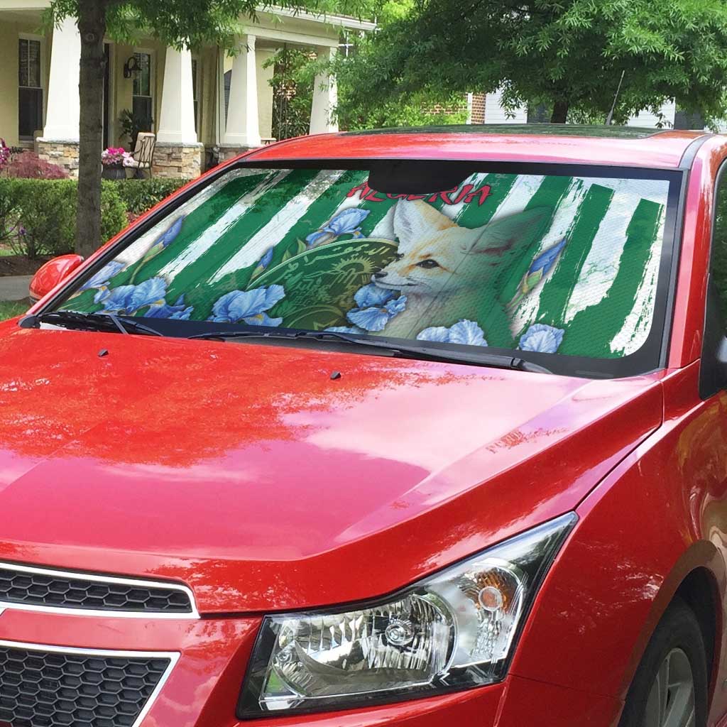 Algeria Auto Sun Shade Fennec And Iris Grunge Style - African Pride
