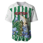 Personalized Algeria Baseball Jersey Fennec And Iris Grunge Style - African Pride