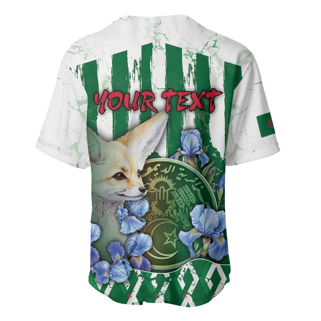 Personalized Algeria Baseball Jersey Fennec And Iris Grunge Style - African Pride