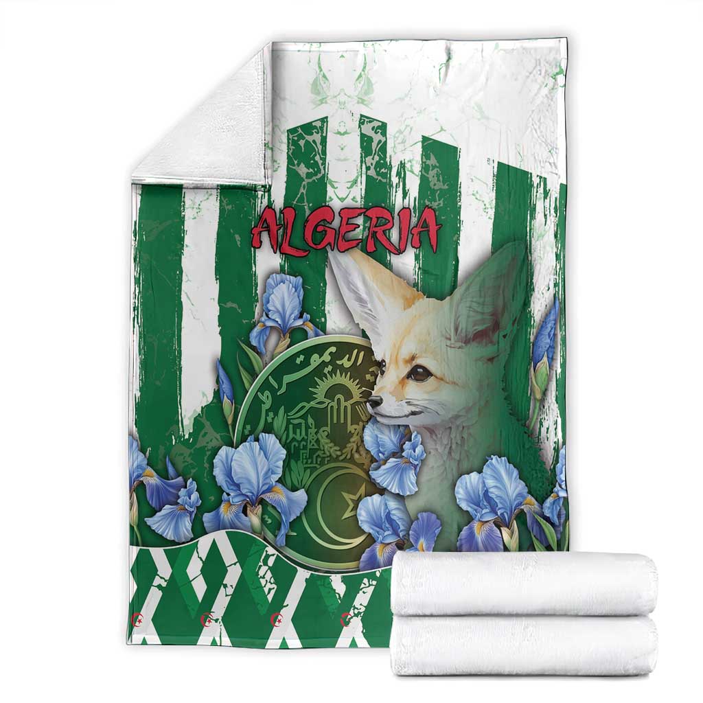 Algeria Blanket Fennec And Iris Grunge Style - African Pride