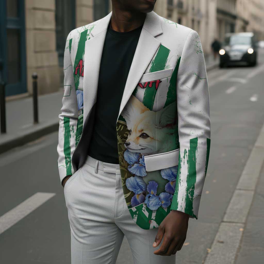 Personalized Algeria Blazer Fennec And Iris Grunge Style - African Pride