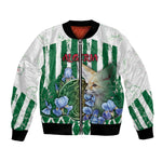 Personalized Algeria Bomber Jacket Fennec And Iris Grunge Style - African Pride