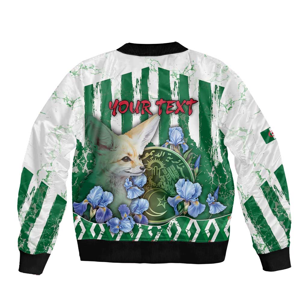 Personalized Algeria Bomber Jacket Fennec And Iris Grunge Style - African Pride