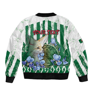 Personalized Algeria Bomber Jacket Fennec And Iris Grunge Style - African Pride