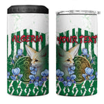 Personalized Algeria 4 in 1 Can Cooler Tumbler Fennec And Iris Grunge Style - African Pride