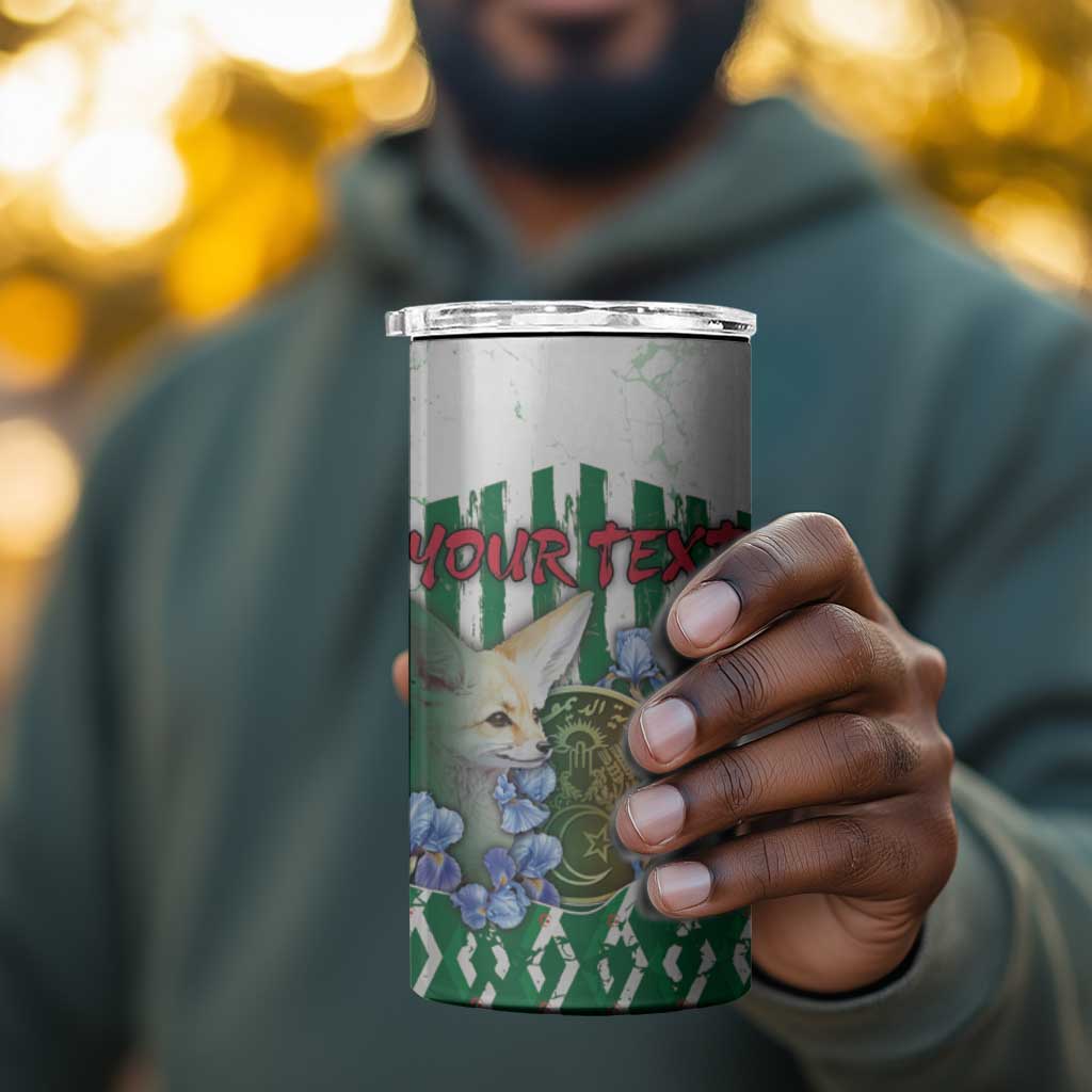 Personalized Algeria 4 in 1 Can Cooler Tumbler Fennec And Iris Grunge Style - African Pride